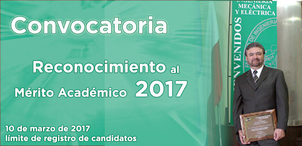 Convocatoria para el Reconocimiento al Mérito Académico 2017